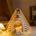 Soft Closed Pet Tent House Detachable with Mat Plush Cat Nest Small Puppy House Cat. 