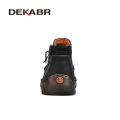 DEKABR New Comfortable Autumn Winter Plush Ankle Boots Casual Mens Shoes Warm Plush Hight Quality Hide Plus Size 48. 