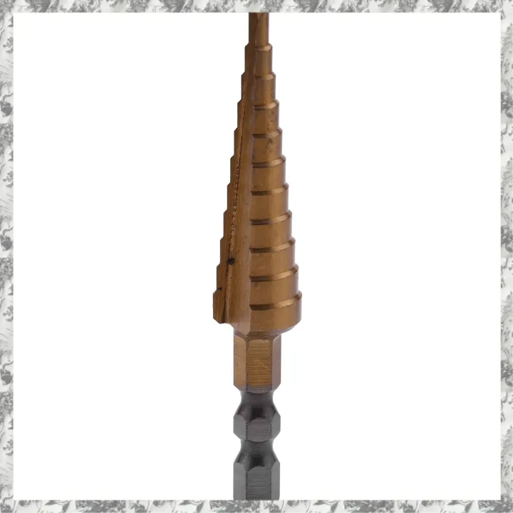 CGearuppt 1/4 inch Hex Shank HSS High Speed Steel Titanium Coated Step ...