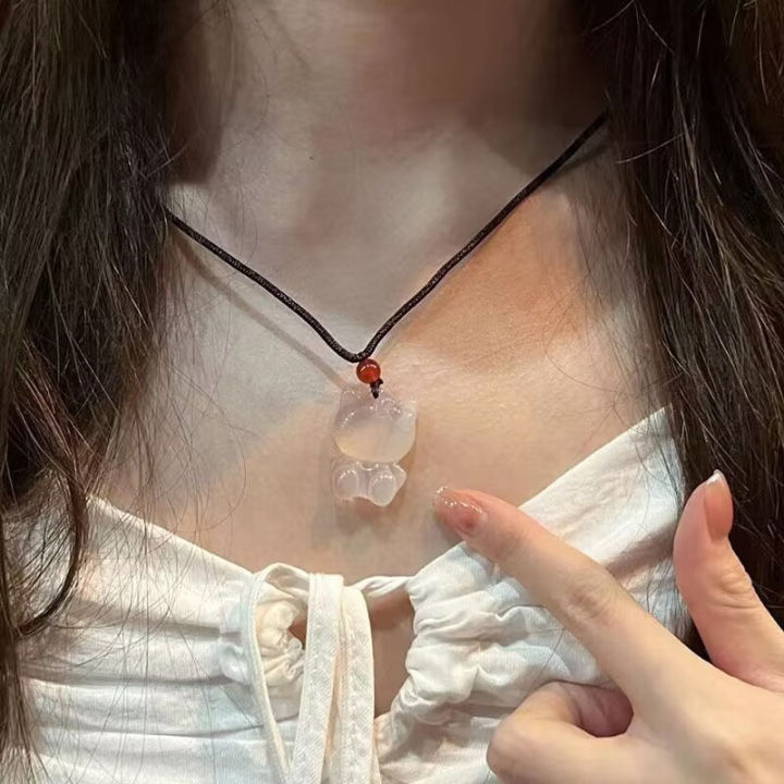 Kawaii%20Sanrio%20Hello%20Kitty%20Necklace%20Kt%20Cat%20Pendant%20Hand-woven%20Clavicle%20Chain%20For%20Women%20Girls%20Temperament%20Minimalist%20Necklace%20Gifts%20XIEGONG%20-%20Image%203
