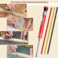 New 2.8mm Mechanical Pencil Deep Hole Marking Long Head Solid Carpenter Pencil Built-in Sharpener Metal Woodworking Marking Tool Woodworking Construction. 