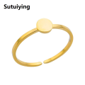 Sutuiying Stainless Steel Rings for Women Jewelry Accessories Simple Vintage Decoration Moon Sun Star Heart Flame Cross Adjustable Ring. 