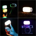 Mini RGB LED Video Light On Camera. 