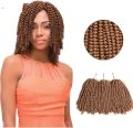 No. 30# 8 Inch Natural Golden Brown Twist Crochet Hair Wigs Pre Loop Synthetic Crochet Braid Hair Extensions Ombre Braided Wig. 