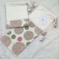 Karvi Pure Cotton Pink Green Round Flower Printed Bolsters Made In Nepal. 