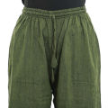 Green Cotton Plain Side Pocket Design Joggers For Women. 