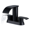 (GGBR)-Waterfall Bathroom Faucet, Bathroom Sink Faucet, Stainless Steel Lead-Free 2 Handle Faucet for Wash Basin 2 or 3 Holes. 