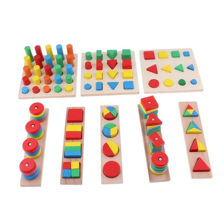 Montessori Wooden Toy Stacking Blocks Toy Shape Sorting | Daraz.com.np