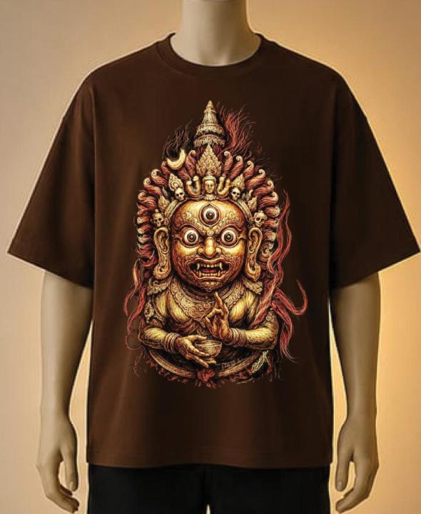 Hayangriv%20Bhairav%20Graphic%20%7C%20Printed%20T-Shirt%20%7C%20White,%20Maroon,%20Cream,black,brown,blue%20-%20Image%202