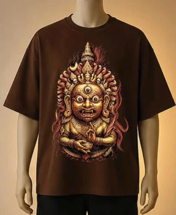 Hayangriv%20Bhairav%20Graphic%20%7C%20Printed%20T-Shirt%20%7C%20White,%20Maroon,%20Cream,black,brown,blue%20-%20Image%202
