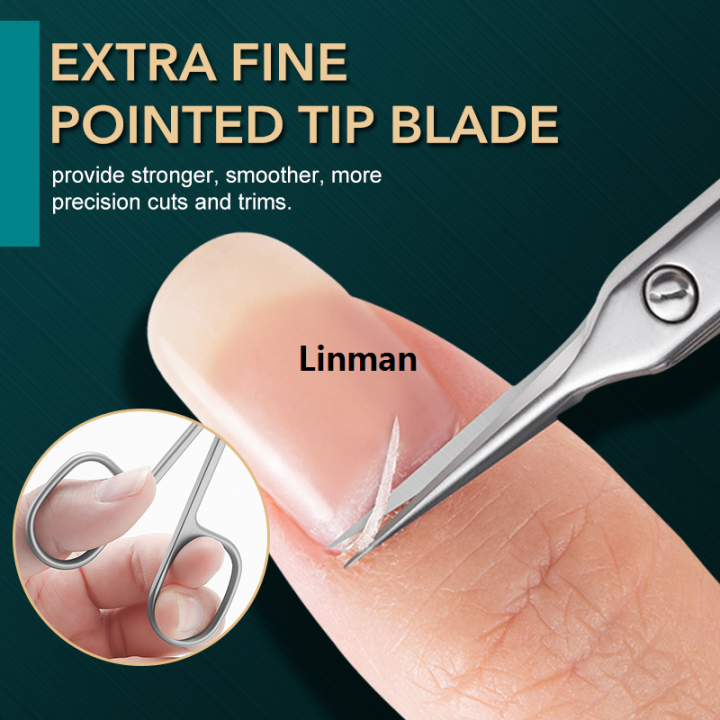 Russian Manicure Scissors Cuticle Regrowth Cut Curved Tip Nail Pedicure Grooming Professional Stainless Steel Dead Skin Remover