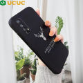 UCUC for Realme 7 / Narzo 20 Pro Back Cover Flower Antlers Soft Thin Liquid Silicone Phone Case. 