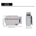 OUMERY Bedside Organizer, Felt Bed Storage with Tissue Box and Water Bottle Holder, Magazine Phone Tablet - Light Gray. 
