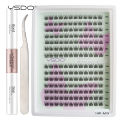 DIY Eyelash Extension Kit 10/14 Rows Natural Segmented Individual Lashes Cluster Lash Bond and Seal Eyelashes Glue and Tweezers. 