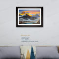 Single Panel Mountain Art Painting Print  | Extra Small Small Medium Large Extra Large | Fiber Frame With Glass |. 