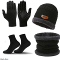 Shuzhu StoreNew Knitted sky warm, scarf neck, scarf style, scarf men's suit luxury hat winter gloves, socks, four winter hats. 