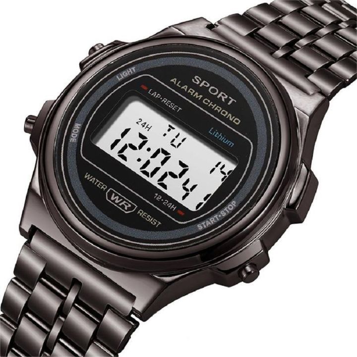 Vintage%20Fashion%20Small%20Round%20Watch%20Steel%20Band%20Small%20Gold%20Watch%20Unisex%20Hong%20Kong%20Style%20Exquisite%20Digital%20Display%20Luminous%20Electronic%20Watch%20-%20Image%204