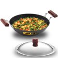 Hawkins Futura 2.5 Litre Deep Fry Pan, Non Stick Kadai with Stainless Steel Lid, Flat Bottom Induction Kadhai, Black (IND25S). 