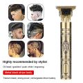 Vintage T9 Professional Hair Trimmer Buddha Cordless Hair Clipper Barber Carving Hair Shaver Set (Gold). 