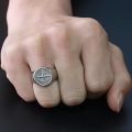 Non Tarnish Jewelry Fashion Stainless Steel Gold North Star Compass Ring Anillo Finger Signet Ring For Men Women. 