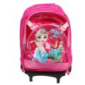 Pink Frozen 3D Backpack With Strolly For Kids. 