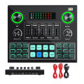 V9 Live Sound Card Audio Interface Adjustable Audio Mixer for Live Podcast Recording. 