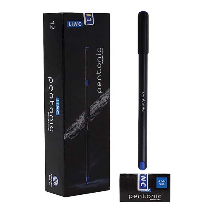 Pentonic Ball Pen 0.7 mm, Blue, Black or Red (12 Pcs Pack) | Smooth Flow Pentonic Ball Pen