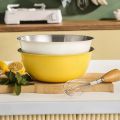 Stainless Steel Salad Mixing Bowl Kitchen Gadgets Large Capacity  Vegetable Storage Bowls Yellow/white with Scale Egg Beating Bowl Ramen. 