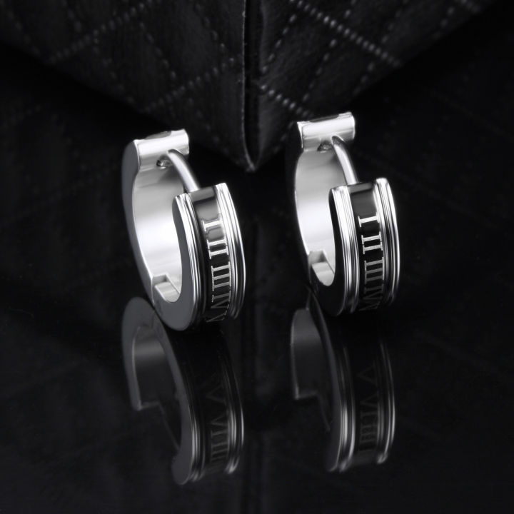2025 silver boy hikaw drying round kpop allergenic low cool earrings men's qingwen set ear piercing stainless steel zircon cross earrings gold tentacles men's 925 men's earrings special