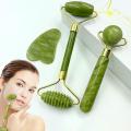 Jade Stone Face Roller Massager Tool Set - 3 Pcs. 