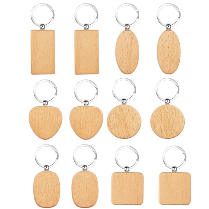 DIY Personalized Wood Key Ring for DIY Crafts Decorations Gifts Pyrography Design