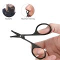 Moustache Trimming Scissors - Small Scissors For Women Grooming, Mustache Trimming - Silver/Black Small Scissors -2Pcs. 