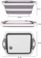 Multifunction Over-The-Sink Cutting Board With Removable Collapsible Colander. 