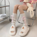 Woman Leg Warmers Autumn And Winter Ribbon Lolita Black Knee Warmers Long Socks DIANGUI. 