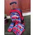 3pcs/set Children Kids School Bags With Wheel Trolley Luggage For Boys Girls Backpack. 
