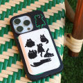 New Cute Black Cat Wallet Card Slot Holder Magnetic Phone Case Accessories Magnetic Card Holder Wallet With MagSafe Korea Accessorie. 
