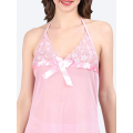 Stylish Nightwear Babydoll Lingerie for Honeymoon with G String Panty Free Size Pink Color. 