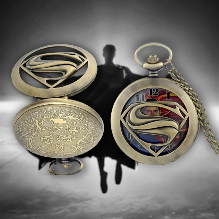DC Superman Super Hero Quartz Pocket Watch