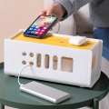 Cable Organizer Box for Desk - Electric Socket Storage, Power Cord Holder, Desktop Plug-in Board Management B. 