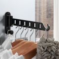 Portable Wall Mounted Folding Drying Rack Clothes Hook Clothesline Clothes Rack Simple Clothes Hanger Laundry Airer Dryer Drying Rack Indoor and Outdoor. 