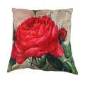 Vintage Floral/Flower flax Decorative Throw Pillow Case Cushion Cover Home Sofa Decorative(Rose flower). 