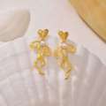Vieam Gold Filled Live Streaming Same Style Little Elephant Full Circle Blessing Character Bowknot Rose Vine Stud Earrings. 