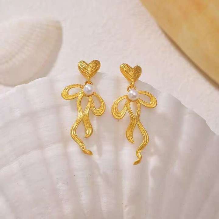 Vieam%20Gold%20Filled%20Live%20Streaming%20Same%20Style%20Little%20Elephant%20Full%20Circle%20Blessing%20Character%20Bowknot%20Rose%20Vine%20Stud%20Earrings%20-%20Image%203
