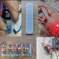 Solderless PCB Board 830 Tie Points MB-102 Breadboard U Shape Red & Blue Wires Solderless Breadboard White Experimental Connection Board Test Develop. 