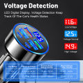 100W 6-Ports USB Type-C Car Charger With Voltage Display PD Fast Charging Power Adapter For Iphone Android Smart Phone Tablet. 