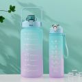 2 Pcs Large Capacity Water Bottles Bpa Free 2L And 700ml Colorful Motivational Water Bottles Sport Water Bottle. 