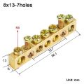 Grounding Bars Copper Wire Connector Multi-specification With Hole Screw Copper Bar Terminal Brass Row Junction Box Power Distribution Cabinet. 