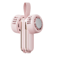 Portable Neck Fan Semiconductor Refrigeration Cooling USB Rechargeable Quiet Mini Fan Air Cooler Summer-Pink. 