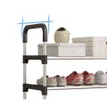 Stainless Steel Shoe Rack Organizer Foldable Durable Portable Size 60 cm x 30 cm x 110 cm (6 Layer, Black). 