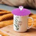OUMERY 6PCS New Cute Anti-Dust Silicone Glass Cup Cover Coffee Mug Suction Seal Lid Cap Food Grade Round Mug Cover. 